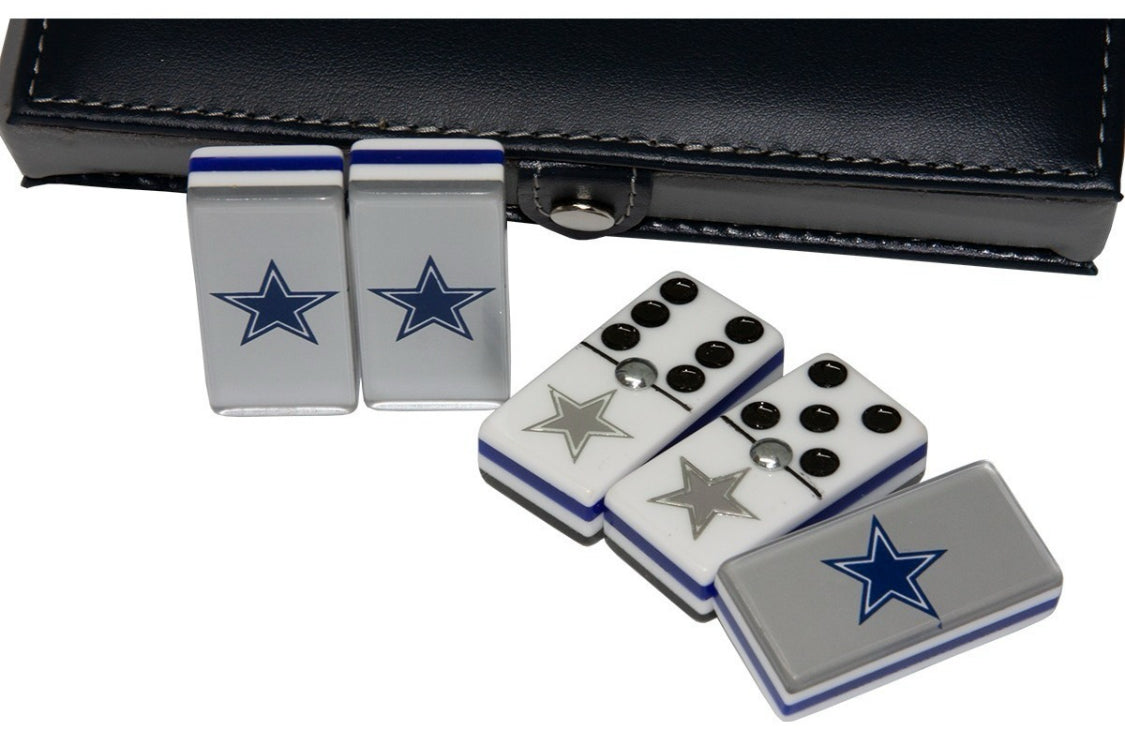 Dominoes Set Dallas Cowboys in Faux Leather Case Domino