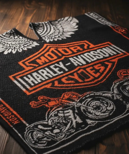 Harley Davison Jorongo Sarape Hoodie Artesanal Mexican Poncho