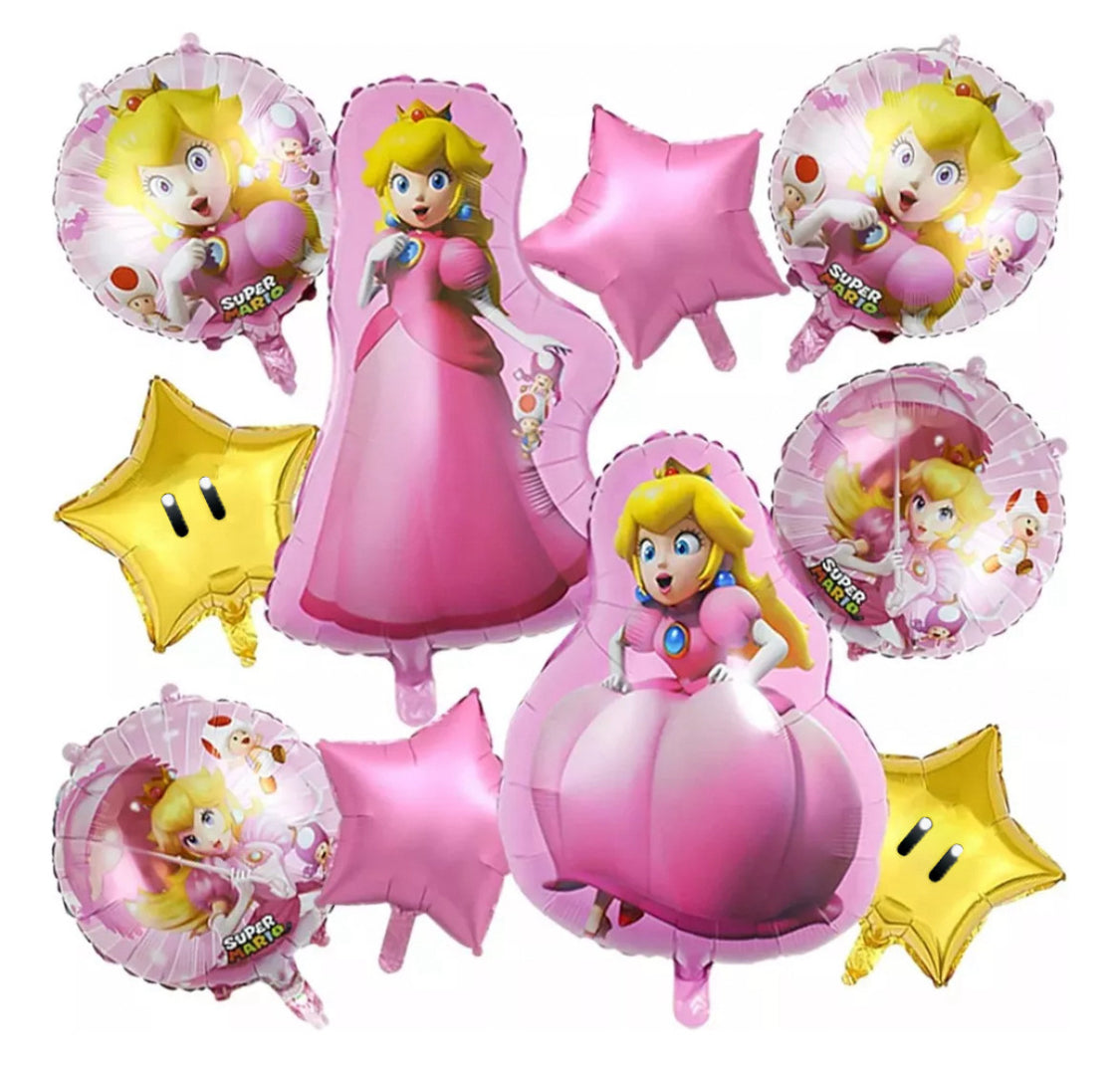 10 Pcs. Balloons Globos Kit de Fiesta Cumpleaños Birthday Party Video Game Girl