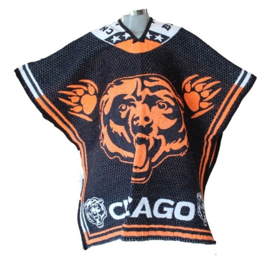 Chicago Bears Jorongo Sarape Poncho Artesanal Winter