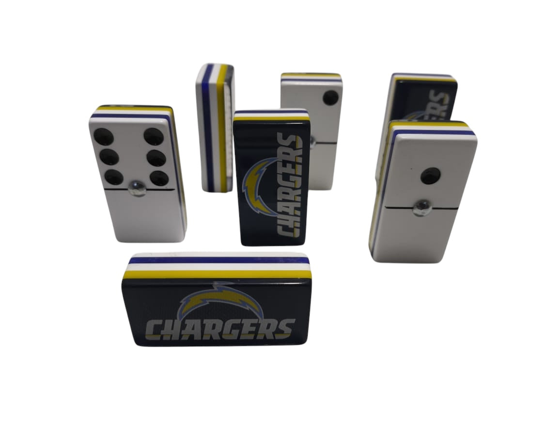 Dominoes Set Los Angeles Chargers in Faux Leather Case Domino LA