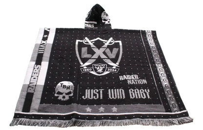 Las Vegas Raiders Jorongo Sarape Poncho Artesanal Winter Hoodie