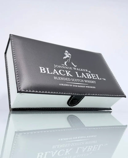 Jumbo Black Label Dominoes Set Inspired in Faux Leather Case Domino.