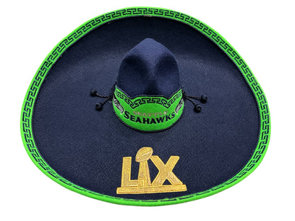 Seattle Seahawks Mexican Charro Hat Sombrero Mariachi Adult One Size