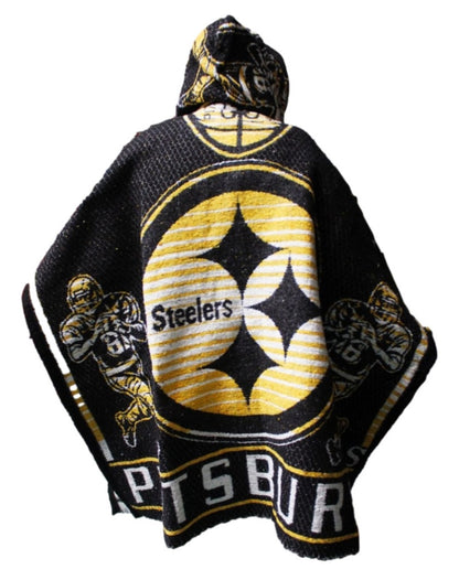 Pittsburgh Steelers Jorongo Zarape Hoodie Artesanal  Mexican Poncho