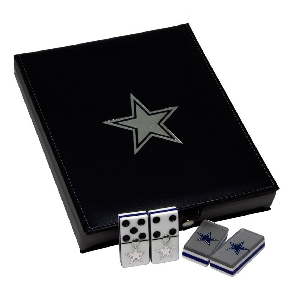 Dominoes Set Dallas Cowboys in Faux Leather Case Domino