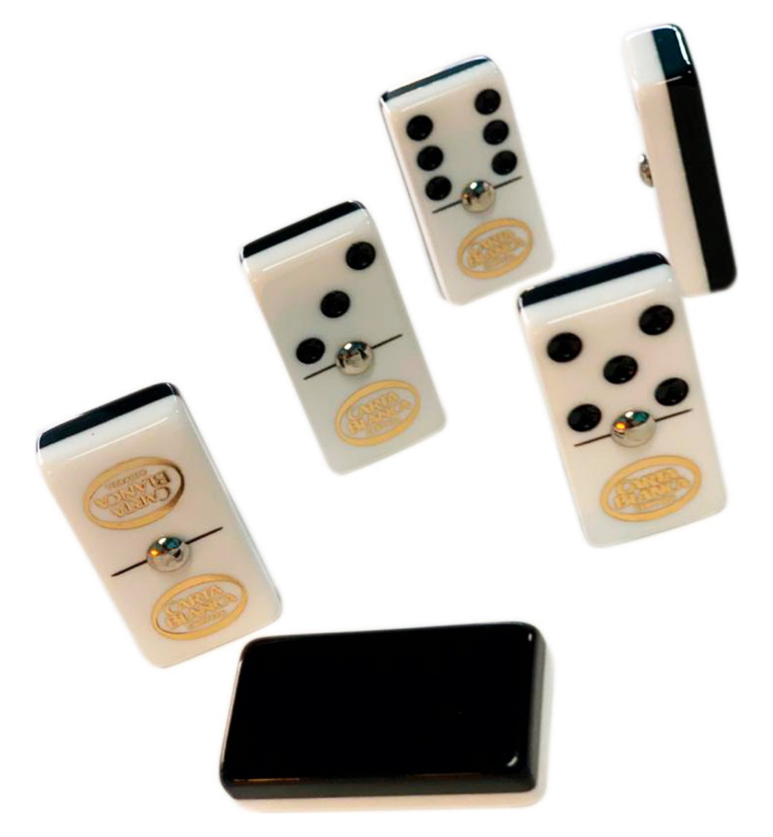 Dominoes Set Cerveza Tecate + Carta Blanca in Faux Leather Case Domino + Cubilete Dice Set