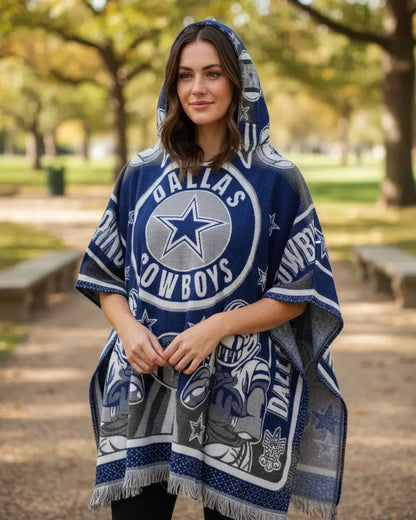 Dallas Cowboys Jorongo Sarape Hoodie Artesanal Mexican Poncho