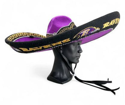 Baltimore Ravens Mexican Charro Hat Sombrero Mariachi Adult One Size