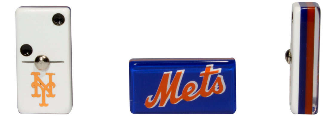 Dominoes Set Baseball New York Mets In Faux Leather Case NY