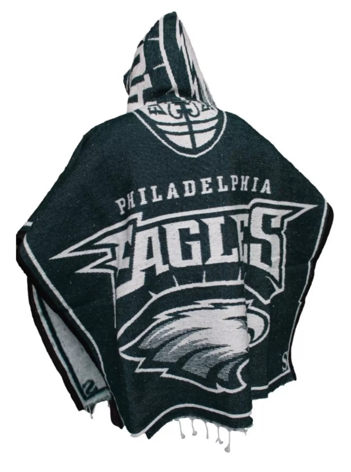 Philadelphia Eagles Jorongo Zarape Hoodie Artesanal  Mexican Poncho
