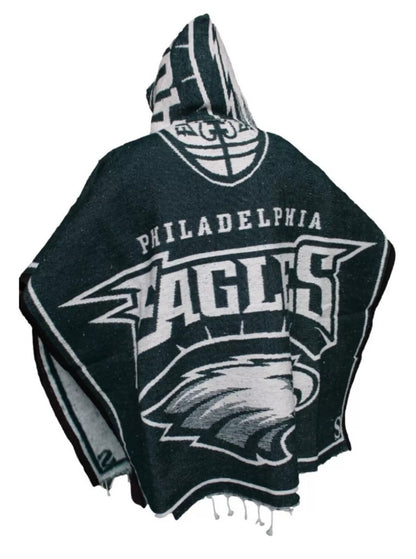 Philadelphia Eagles Jorongo Zarape Hoodie Artesanal  Mexican Poncho