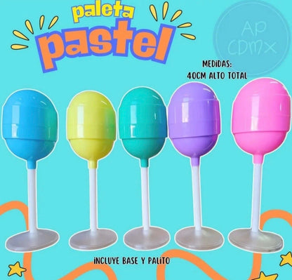 Lollipop Dulcero 10ct Plastic Table Centerpiece Party Candy Favor Pastel Paleta