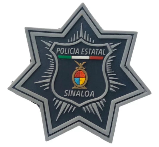 3D PVC Policía Sinaloa Estatal Tactical Military Patch Rubber Hook & Loop Patch