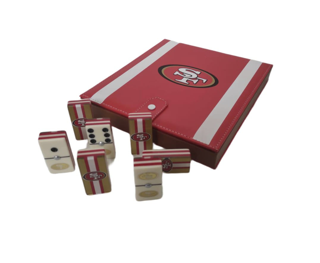 Dominoes Set San Francisco 49ers in Faux Leather Case Domino