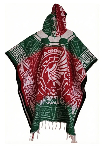 Selección Mexicana World Cup Mexico Jorongo Sarape Mexican Poncho Artesanal Copa del Mundo Hoodie