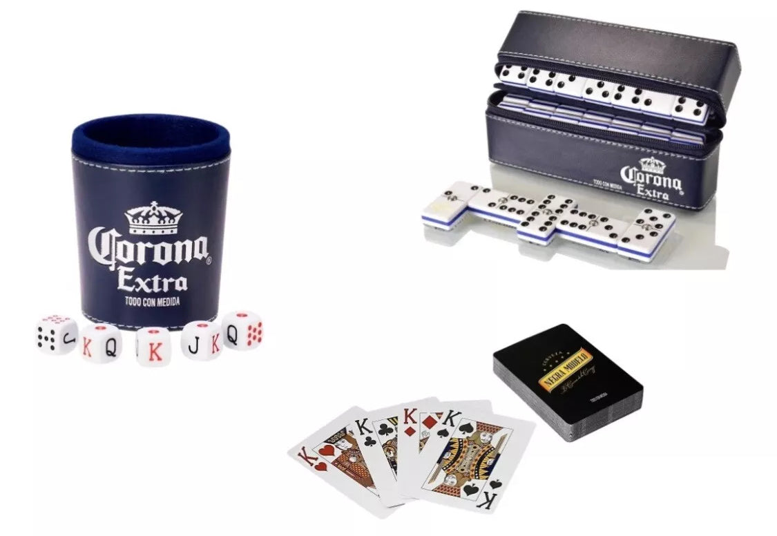 Dominoes Corona Set Special Edition + Playing Cards Modelo Domino