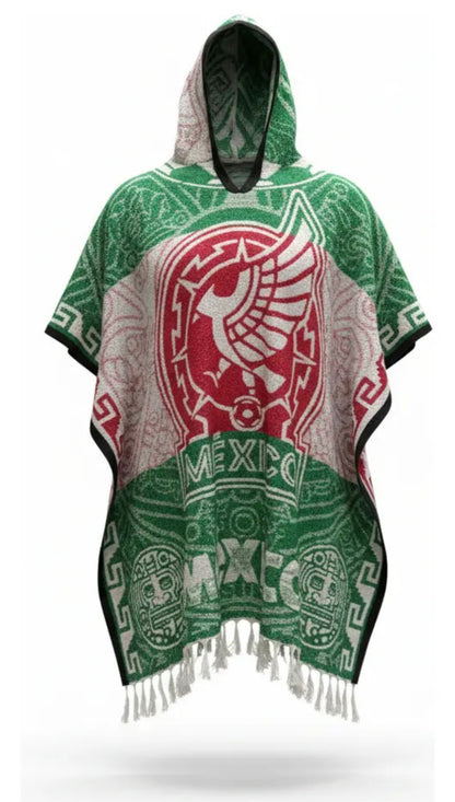 Selección Mexicana World Cup Mexico Jorongo Sarape Mexican Poncho Artesanal Copa del Mundo Hoodie Green