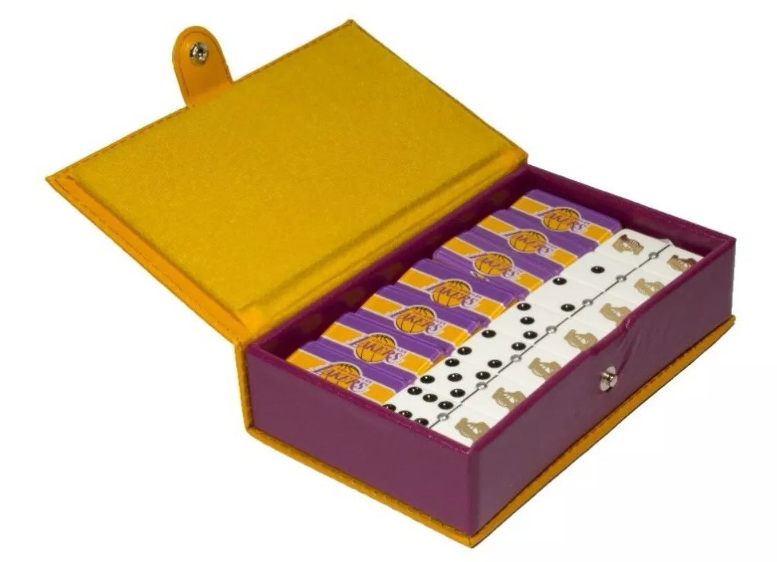 Dominoes Set Los Angeles Lakers Dominoes In a Faux Leather Case Domino