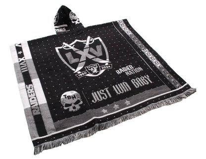 Las Vegas Raiders Jorongo Sarape Poncho Artesanal Winter Hoodie