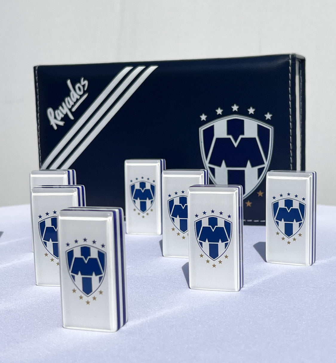 Domino Set Club De Futbol Monterrey Rayados in Faux Leather Box.