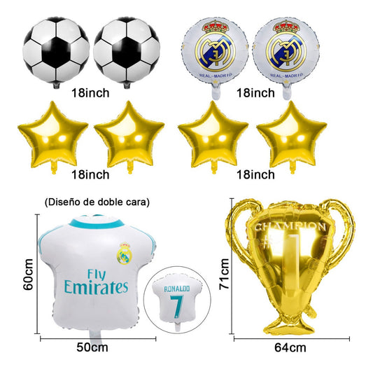10 Pcs. Madrid Balloons Globos Kit de Fiesta Cumpleaños Birthday Party