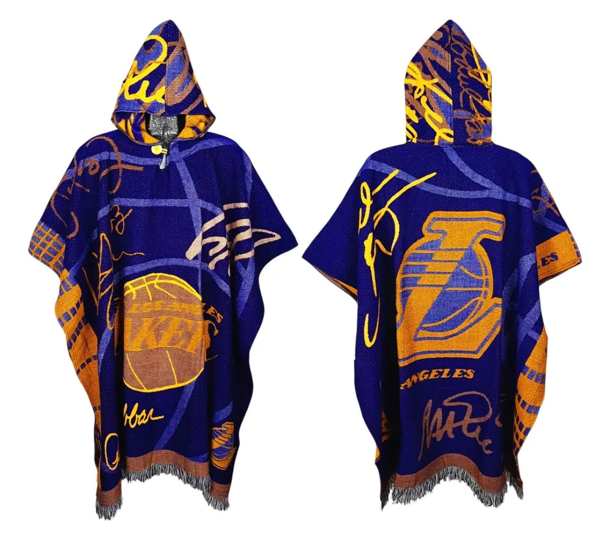 Los Angeles Lakers LA Jorongo Sarape Artesanal Mexican Poncho Hoodie
