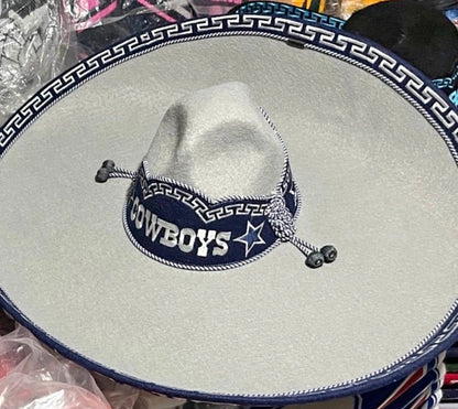 Dallas Cowboys Mexican Charro Hat Sombrero Mariachi Adult One Size Gray