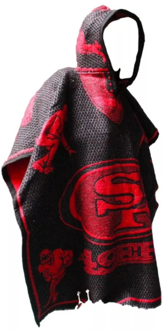 San Francisco 49ers Jorongo Zarape Hoodie Artesanal  Mexican Poncho