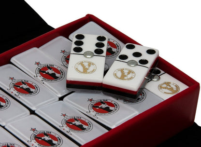 Dominoes Set Xolos De Tijuana México in Faux Leather Case Domino