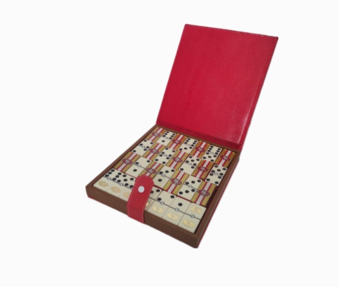 Dominoes Set San Francisco 49ers in Faux Leather Case Domino