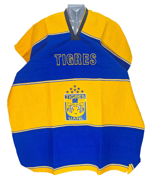 Tigres UANL Jorongo Sarape Mexican Poncho Artesanal Winter