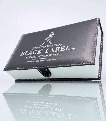 Jumbo Black Label Dominoes Set Inspired in Faux Leather Case Domino.