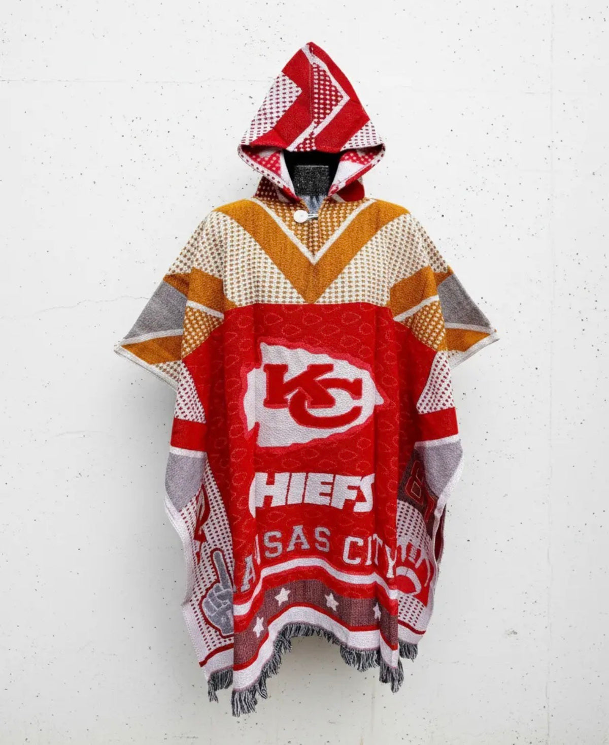 Kansas City Chiefs Jorongo Sarape Poncho Artesanal Winter