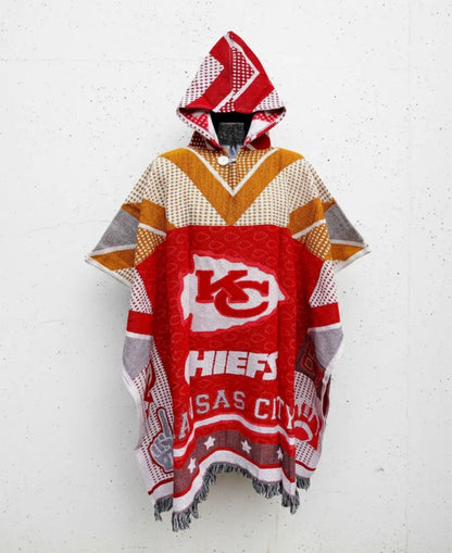 Kansas City Chiefs Jorongo Sarape Poncho Artesanal Winter