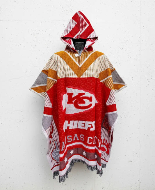 Kansas City Chiefs Jorongo Sarape Poncho Artesanal Winter