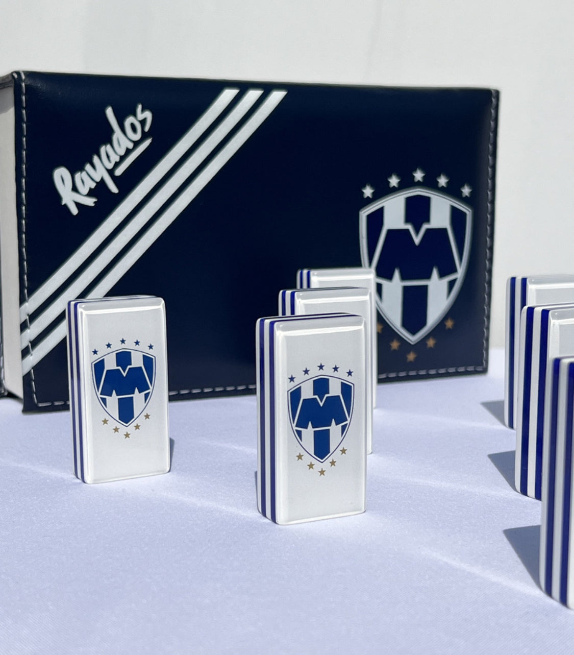 Domino Set Club De Futbol Monterrey Rayados in Faux Leather Box.