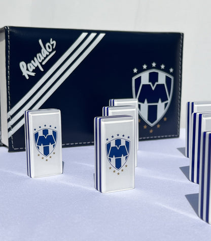 Domino Set Club De Futbol Monterrey Rayados in Faux Leather Box.