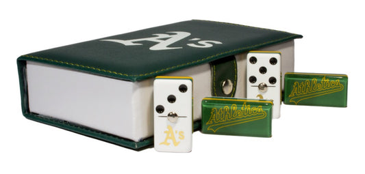 Dominoes Set Oakland Athletics in Faux Leather Case Domino A’s