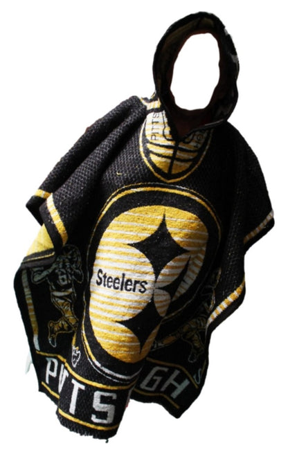 Pittsburgh Steelers Jorongo Zarape Hoodie Artesanal  Mexican Poncho