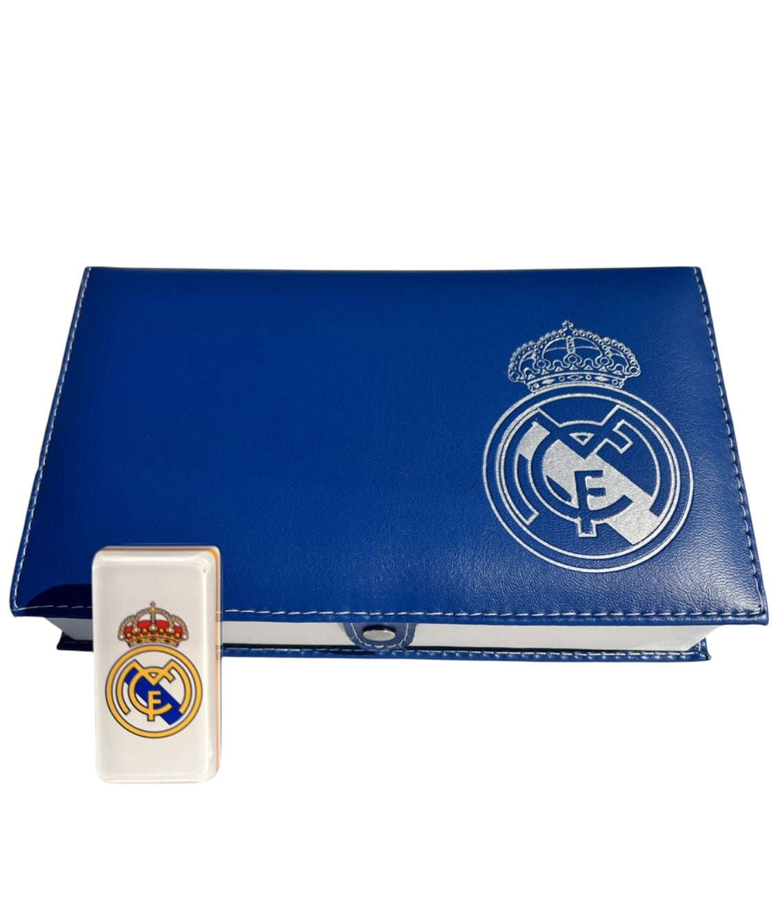 Dominoes Set Real Madrid España in Beautiful Faux Leather Case Domino Jumbo