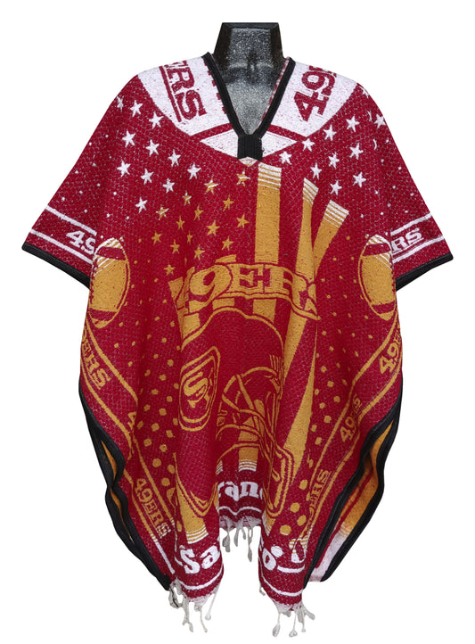 San Francisco 49ers Jorongo Sarape Mexican Poncho Artesanal Winter