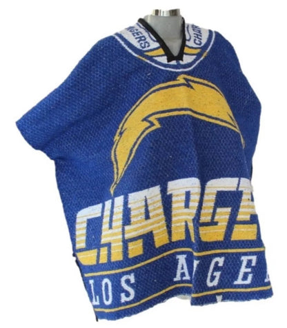 Los Angeles Chargers Poncho Jorongo Sarape Artesanal  Mexican Poncho