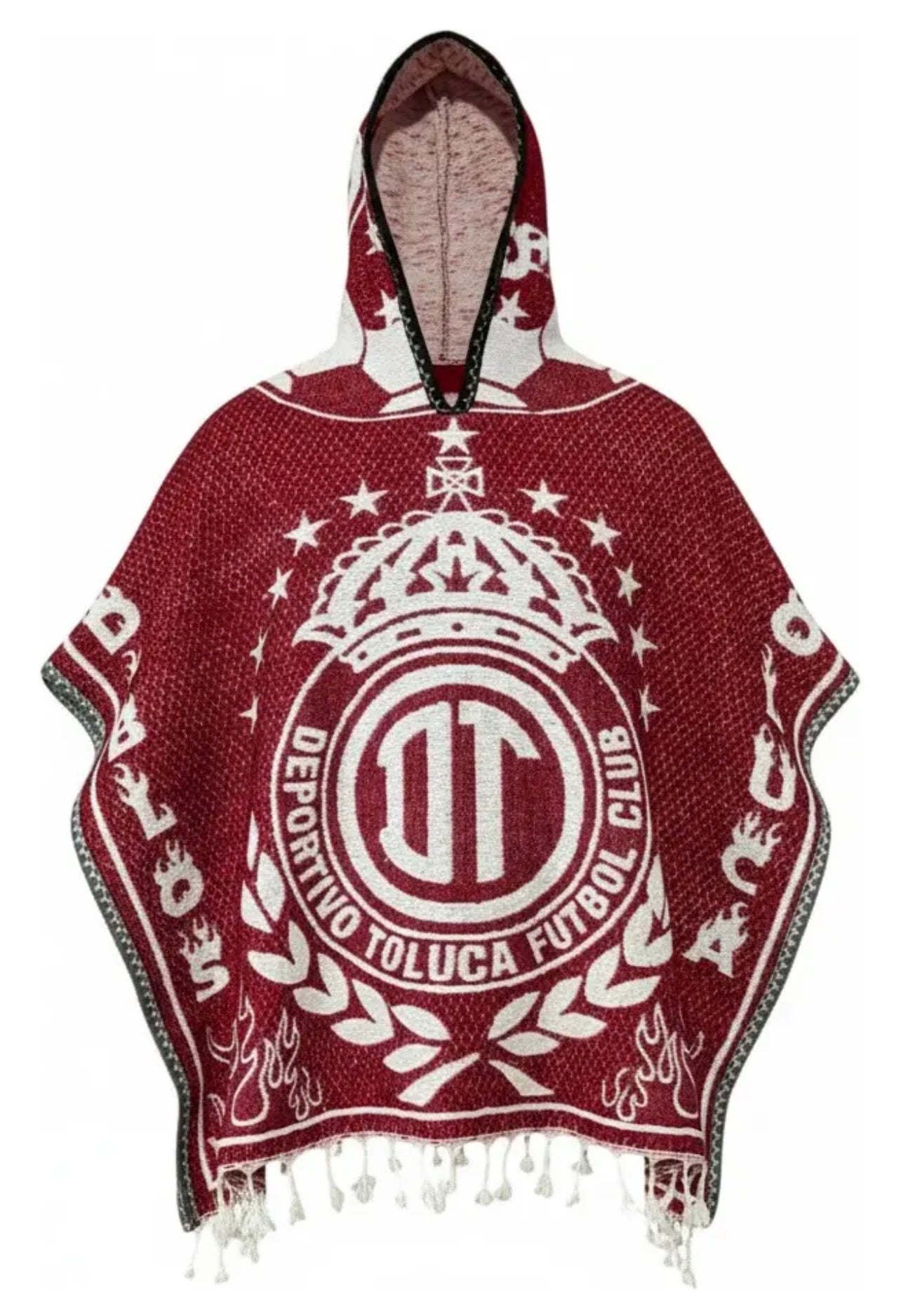 Diablos Rojos Toluca Jorongo Sarape Mexican Poncho Artesanal Winter Hoodie Thicker
