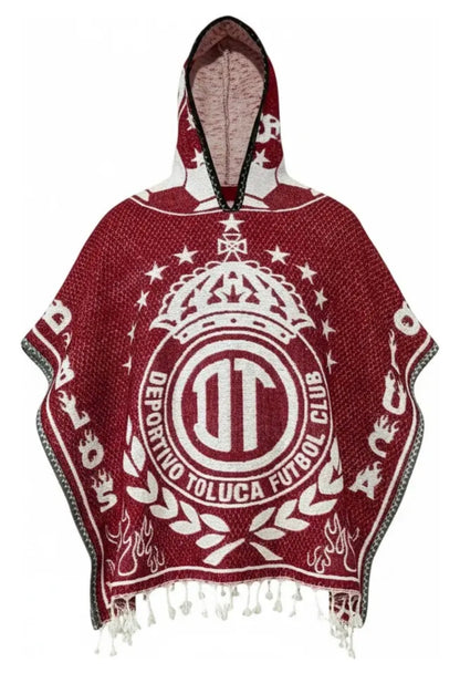 Diablos Rojos Toluca Jorongo Sarape Mexican Poncho Artesanal Winter Hoodie Thicker