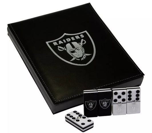 Dominoes Set Las Vegas Raiders in Faux Leather Box Domino