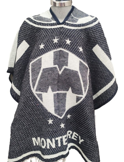 Monterrey Rayados Jorongo Sarape Mexican Poncho Artesanal Winter Invierno