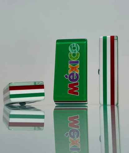 Mexico Premium Jumbo Dominoes Set in Faux Leather Case Domino