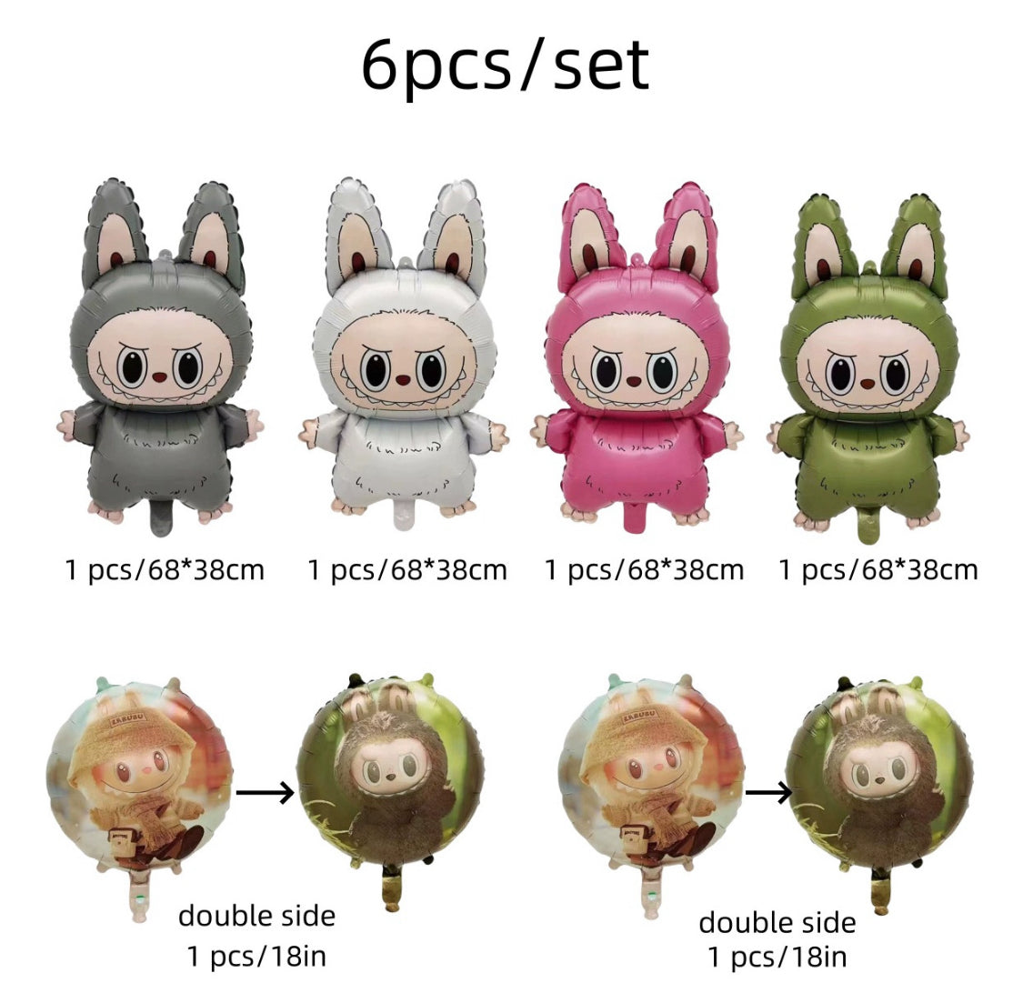 6 Pcs. Globos de Fiesta Cumpleaños Birthday Party Balloons!