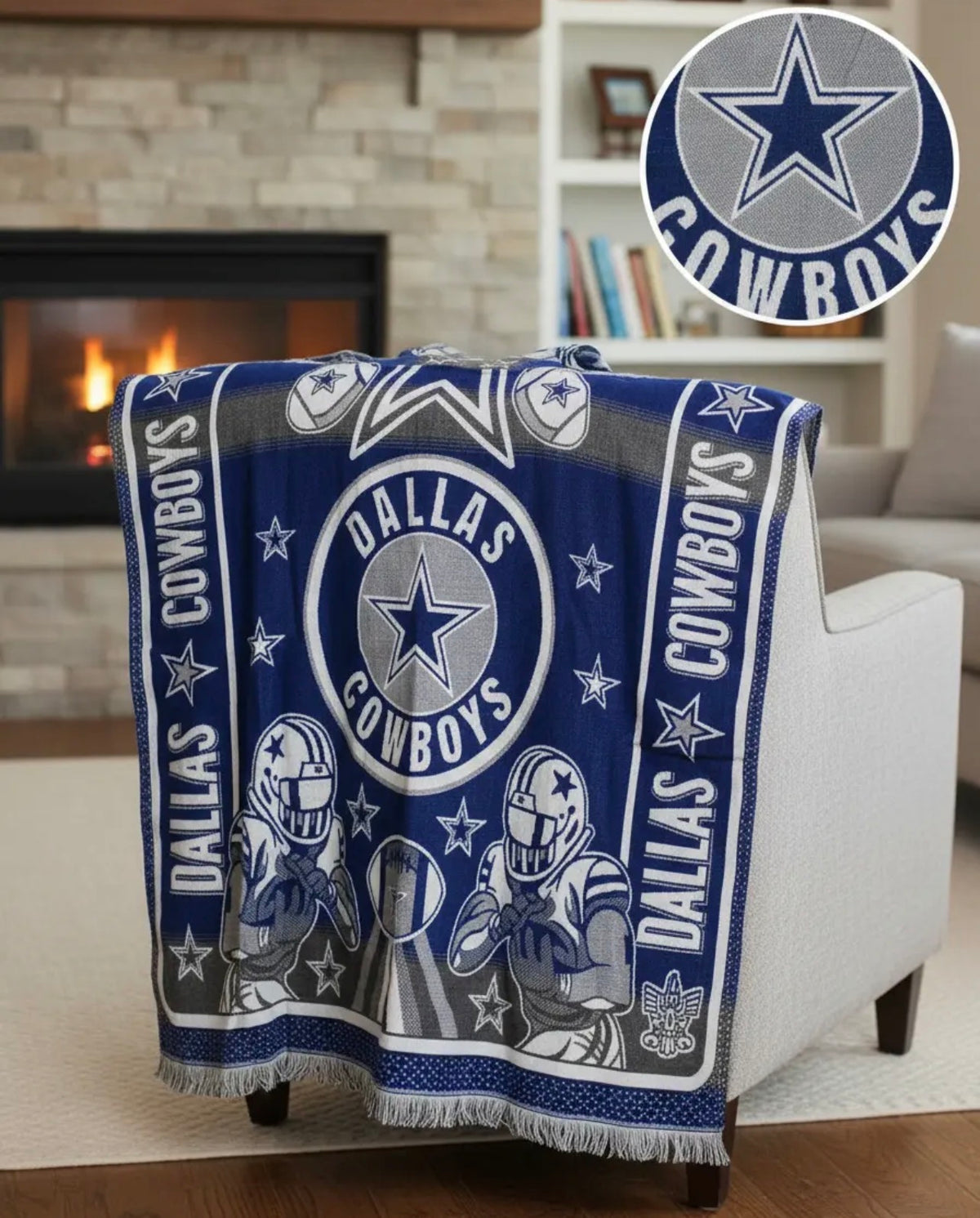 Dallas Cowboys Jorongo Sarape Hoodie Artesanal Mexican Poncho